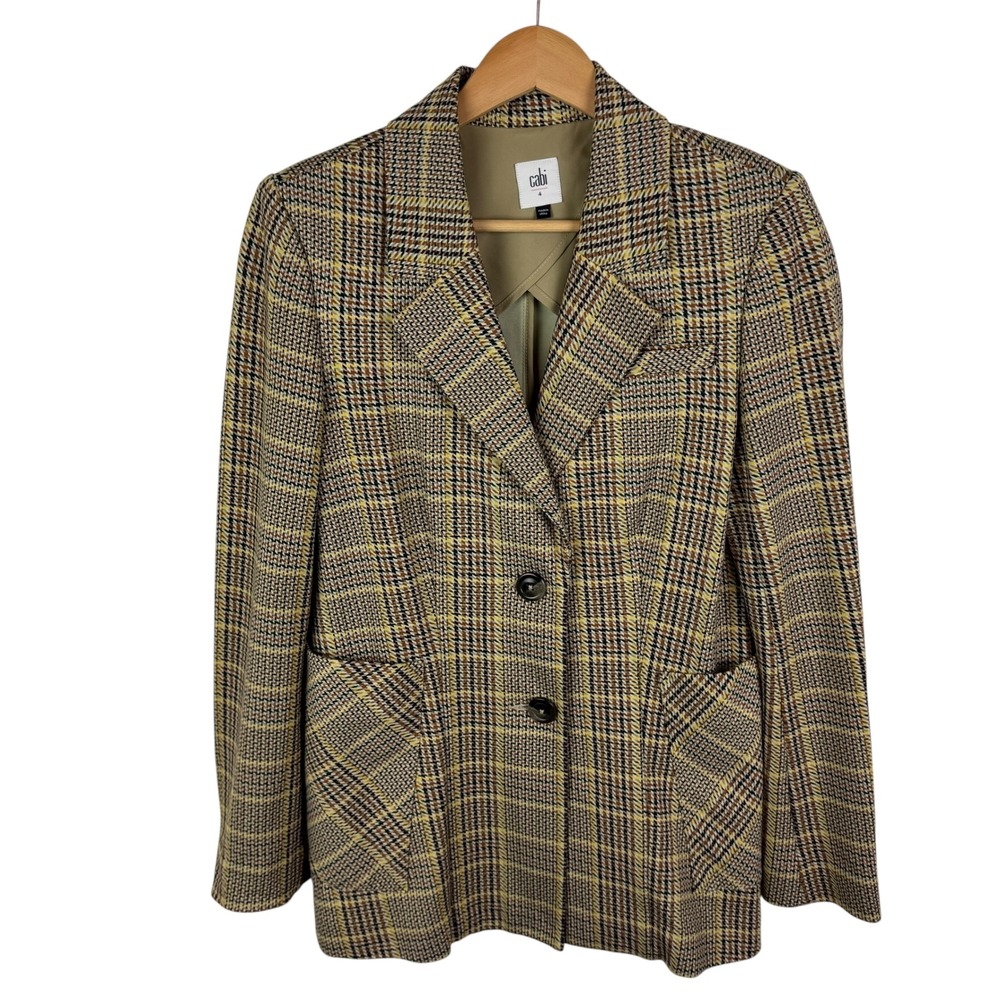 Cabi Pastime Plaid Blazer Jacket Size 4 Academia Career Business Fall‎ Preppy